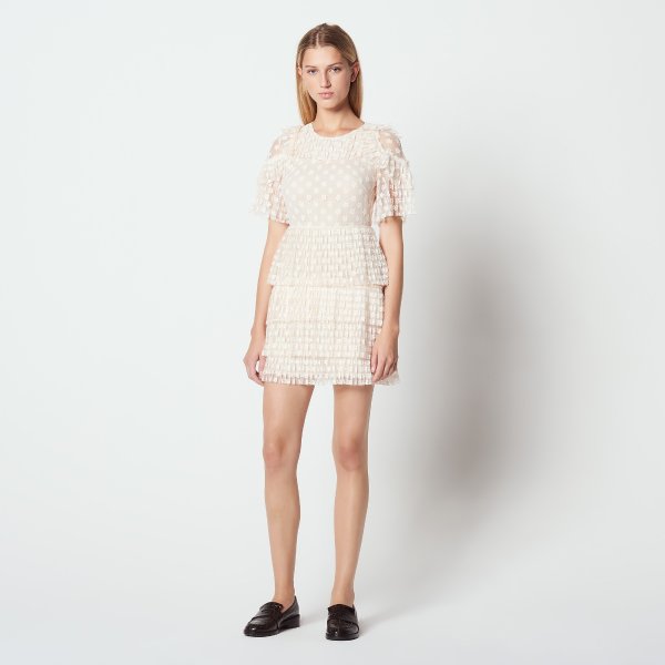 Pleated lace dress