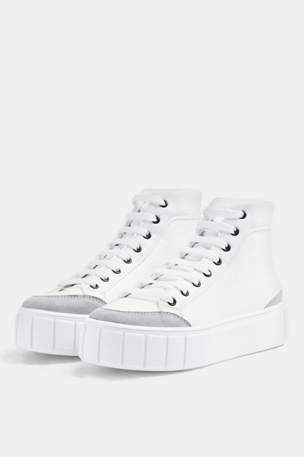 CHIVE White High Top Sneakers