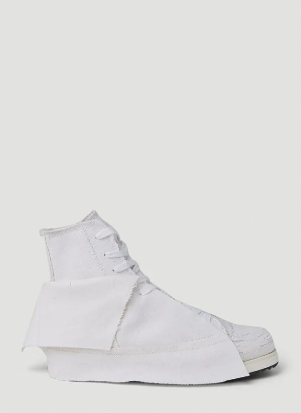 Layered High Top Sneakers in White