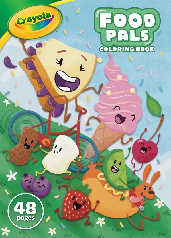 Food Pals Coloring Book, 48 Pages, Coloring Supplies, Gift for Kids