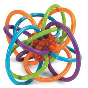 tan Toy Winkel Rattle and Sensory Teether Activity Toy