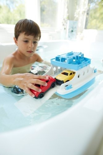 Ferry Boat with Mini Cars Bathtub Toy, Blue/White