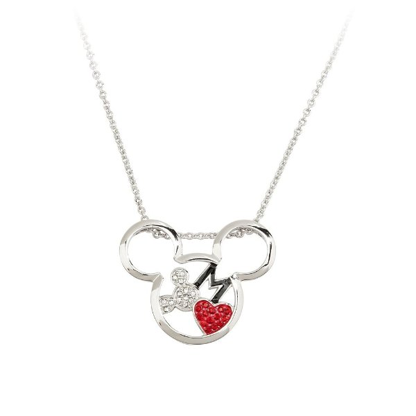 Mickey Mouse Necklace by Arribas - Mickey Head with Heart | shopDisney