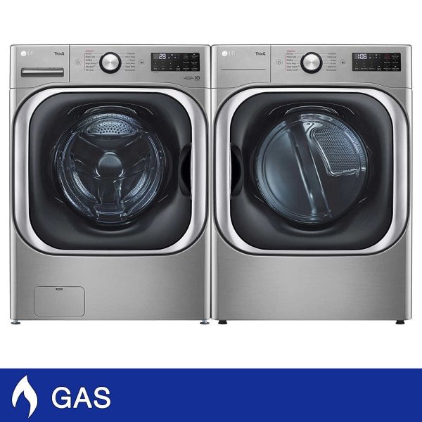 5.2 cu. ft. Front Load Washer with TurboWash and 9.0 cu. ft. GAS Dryer with Built-In Intelligence