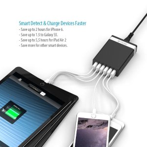 G6 Desktop USB Charging Station Travel USB Wall Charger (12A/60W, 6-Port)