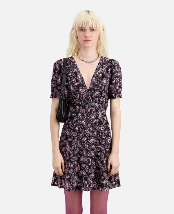 Short printed dress with buttons | The Kooples - US