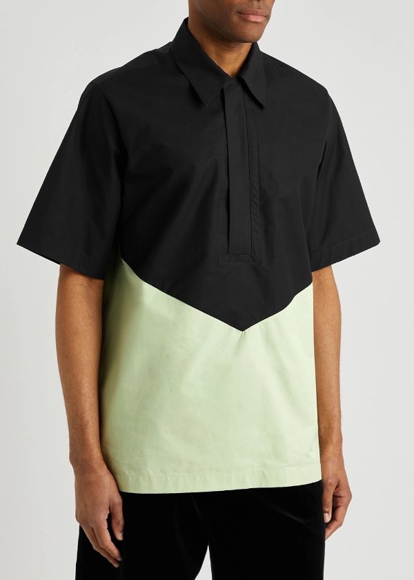 Two-tone cotton shirt