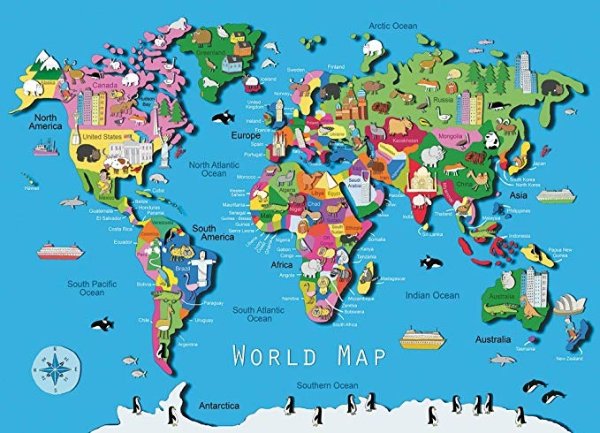 60块儿童世界地图拼图