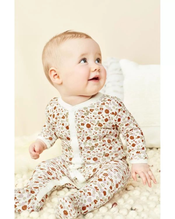 Baby Floral Snap-Up Thermal Sleep & Play Pajamas