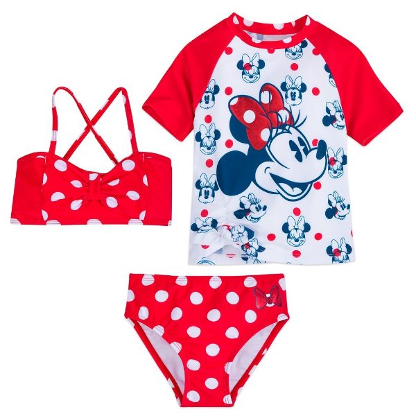 Minnie Mouse Red Polka Dot Deluxe Swimsuit Set for Girls | shopDisney