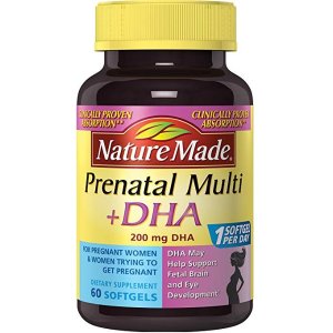 Nature Made Prenatal + DHA 200 mg Softgels Value Size 60 Ct