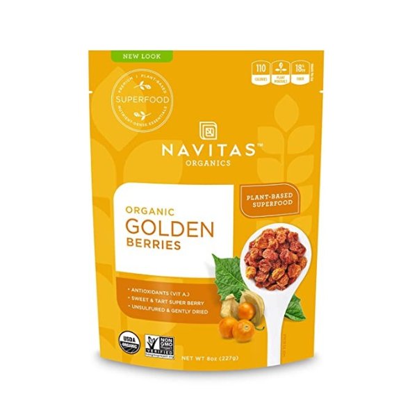 Goldenberries, 8 oz. Bag, 8 Servings — Organic, Non-GMO, Sun-Dried, Sulfite-Free (Pack of 1)