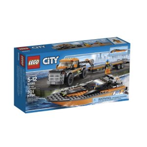 乐高LEGO City城市系列 4x4 赛艇运输车60085