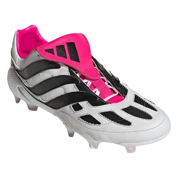 adidas Predator Precision+ FG Firm Ground Soccer Cleat - White/Core Black/Team Shock Pink | SOCCER.COM