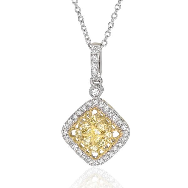 Gregg Ruth 18K Gold, Fancy Yellow Diamond 0.33ct. tw. and White Diamond 0.25ct. tw. Pendant Necklace