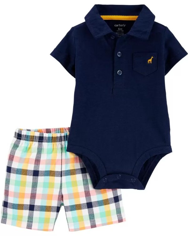 婴儿Polo包臀衫+短裤