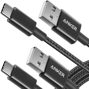 Anker USB-C to USB-A 尼龙编织数据线 6英尺 两条装