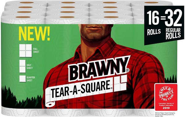 Tear-A-Square Paper Towels, 16 Double Rolls