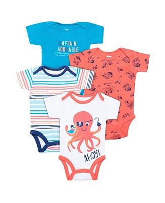 Baby Boys Octopus Bodysuit, 4 Piece Set