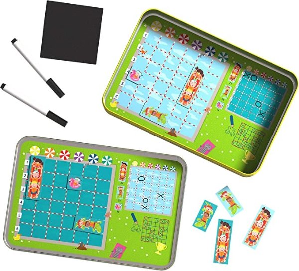 Floaty Fight - A Compact Magnetic Travel Game - Silly Tile Placement for Ages 5 and Up - Will You Hit or Miss Your Opponents Floaties?