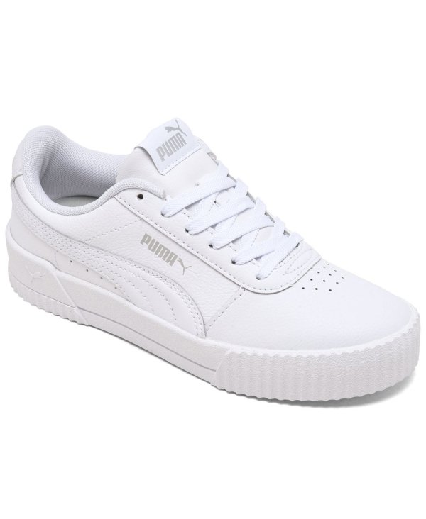Girls Carina Leather Casual Low-Top Sneakers from Finish Line