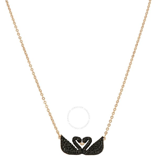Iconic Swan Double Necklace - Black -
