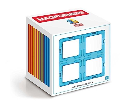 Super Square (12 Piece) Set Large Magnetic Building Blocks, Educational Magnetic Tiles Kit , Magnetic Construction STEM Toy Set