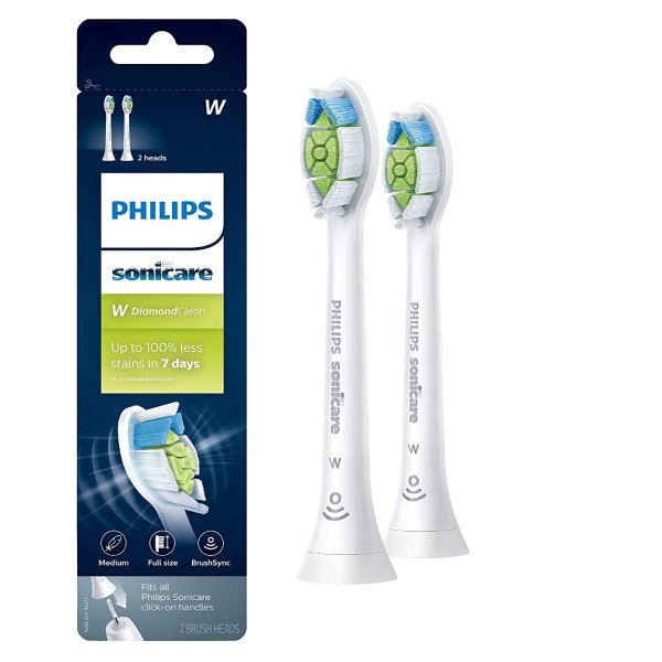 Sonicare DiamondClean replacement toothbrush heads, White 2 count