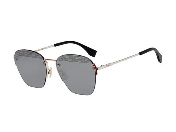 FENDI Unisex FF M 0057 S 0010/T4 Palladium Sunglasses | Black/Grey or Gold/Gold | 55-17-145