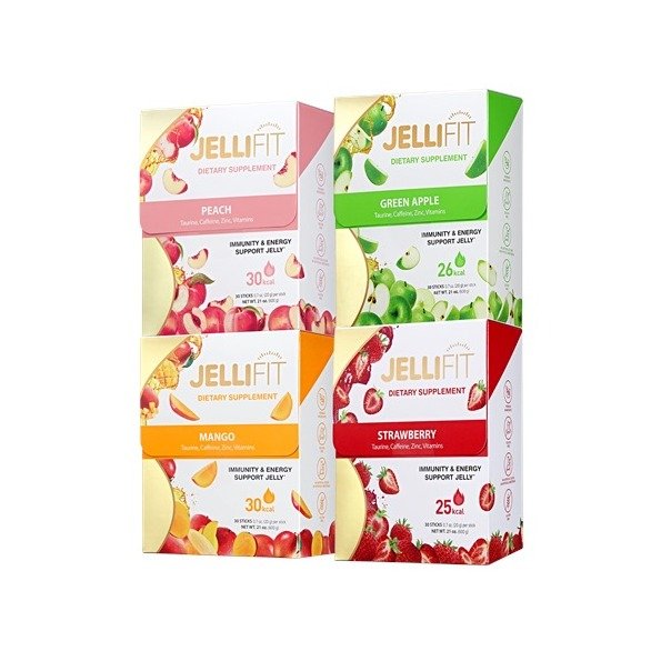 Jellifit Natural Energy Gels with 30mg Caffeine, 120-Pack