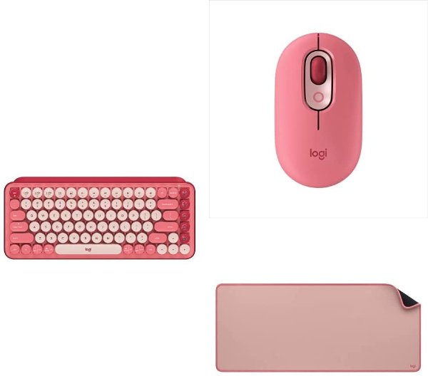 POP Keys Mechanical Wireless Keyboard with POP Mouse, Wireless Mouse and Desk Mat