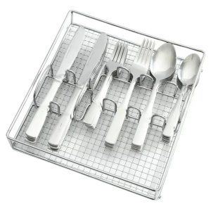 Gibson Home Griffen 61-Piece Flatware Set with Wire Caddy