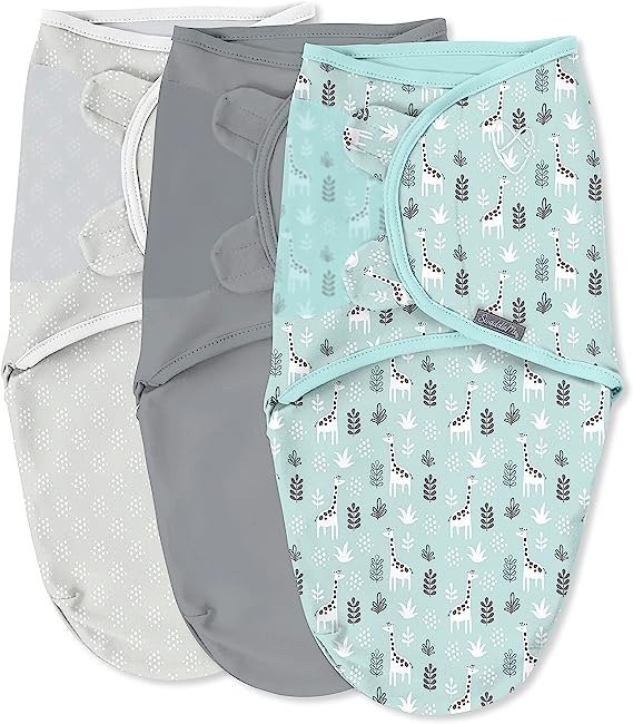 by Ingenuity Original Swaddle - Size Small/Medium, 0-3 Months, 3-Pack (Our Tall Friends)