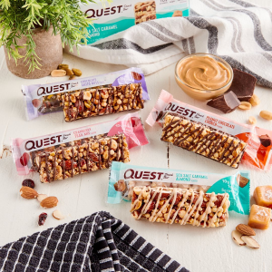 Quest 花生巧克力脆片+巧克力混合坚果营养棒，24条
