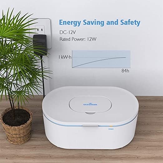 Wipe Warmer Eccomum Baby Wipe Warmer with Soft Lighting, Large Capacity, Evenly and Quickly Overall Heating, Super Silent, Perfect Wipe Temperature
