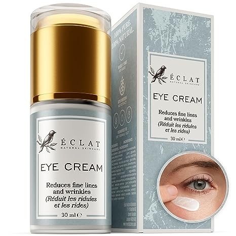  * Under Eye Cream for Dark Circles and Puffiness - Hydrating Anti Aging Eye Cream for Wrinkles with Hyaluronic Acid + Vitamin E, Under Eye Serum Moisturizer, Vacation Essentials