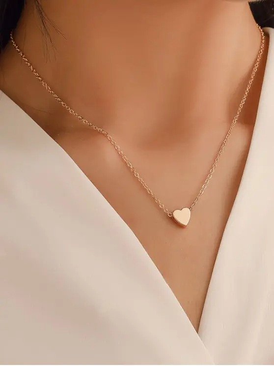 Heart Collarbone Chain Necklace GOLD SILVER