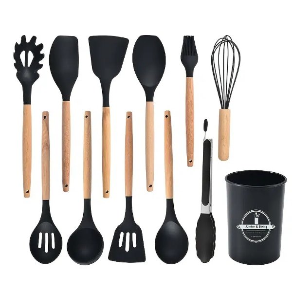Food Grade Silicone Pasta Fork With Wooden Handle Perfect - Temu