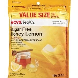 CVS Health Heath Sugar Free Honey Lemon Cough Drops, 150CT