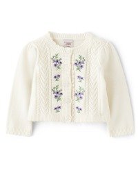 Baby Girls Floral Cable Knit Sweater Cardigan - Homegrown by Gymboree - bunnys tail