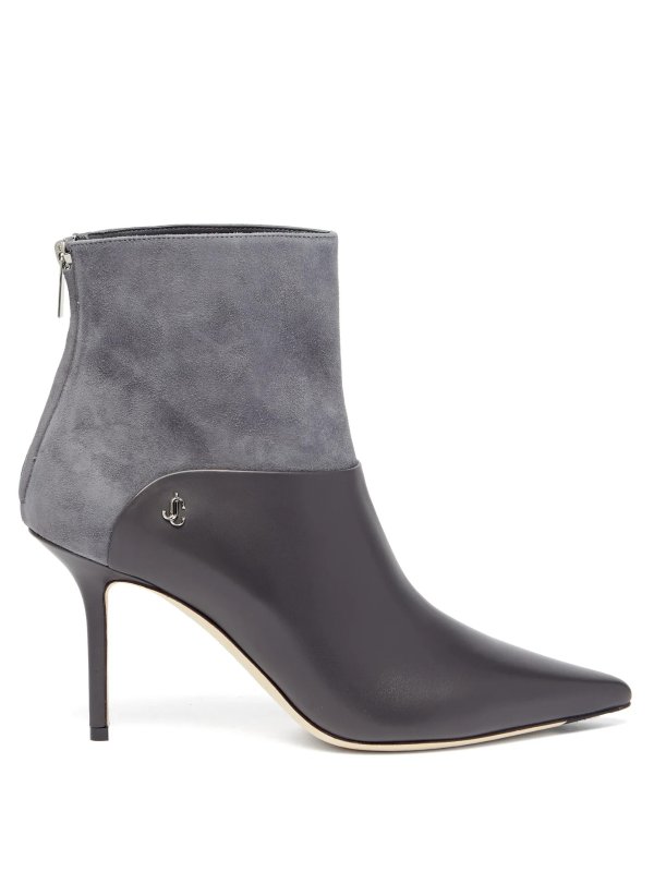 Beyla 85 leather and suede ankle boots