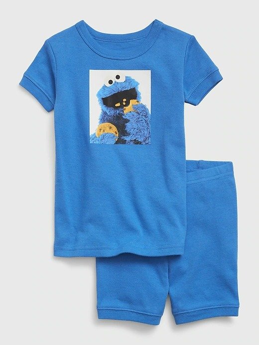 babyGap | Sesame Street 100% Organic Cotton Cookie Monster PJ Shorts Set