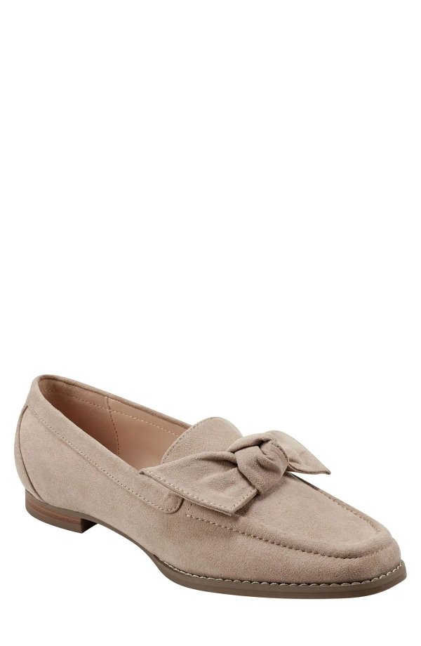 Anella Bow Faux Suede Loafer