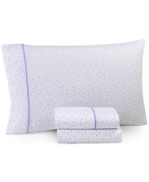 CLOSEOUT! Multi Dots 3-Pc. Cotton Sheet Set, Twin, Created for Macy's