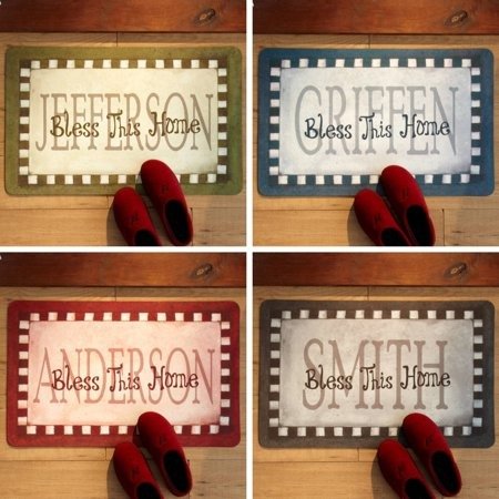 Personalized Bless This Home Doormat 17 x 27, Available in 5 Colors - Walmart.com