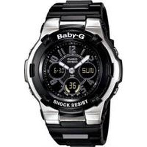 Casio BGA110-1B2C Women Baby-G Analog Digital Black Chaton Style Bezel Watch