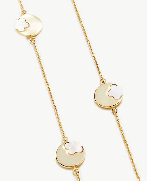 Mother Of Pearl Flower Station Necklace | Ann Taylor