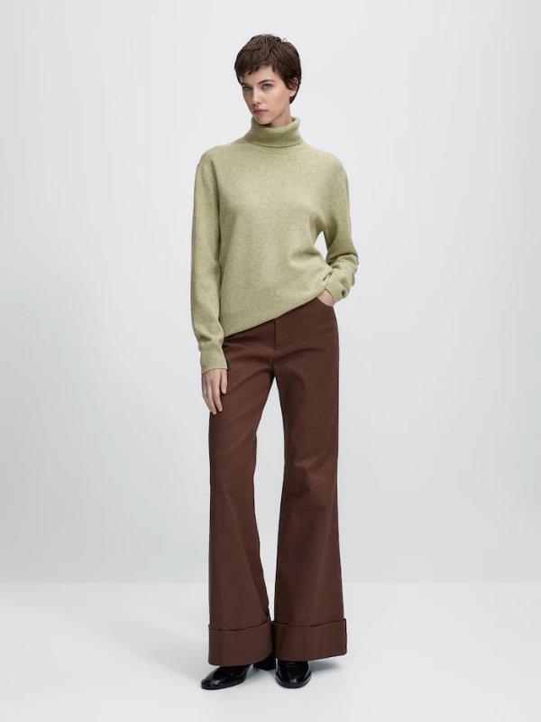 Wool and cashmere blend high neck sweater - Massimo Dutti