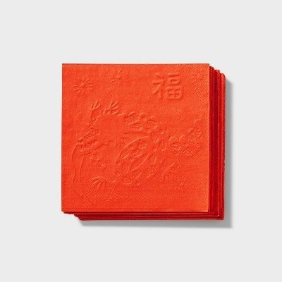30ct Lunar New Year Embossed Dragon Lunch Napkin