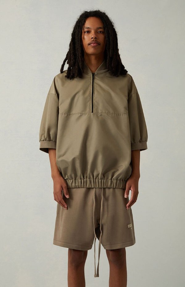 Desert Taupe Short Sleeve Half-Zip Sweatshirt | PacSun